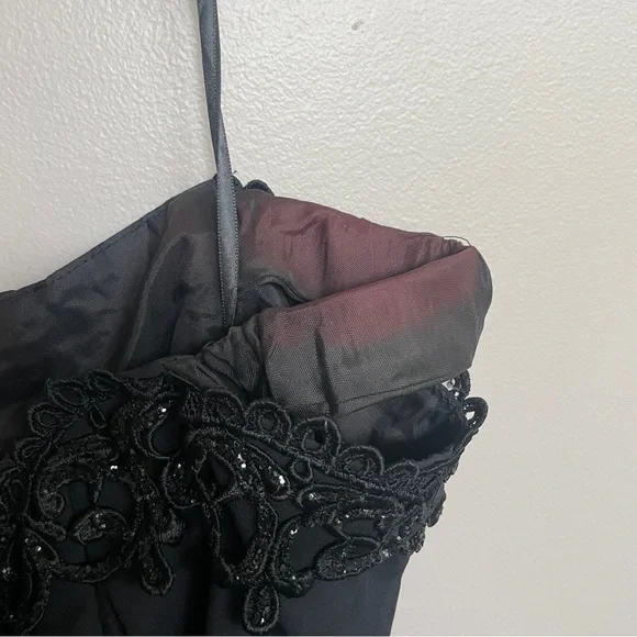 Vintage Jessica McClintock Gunne Sax Black Evening Dress Size 18 - Picture 10 of 12